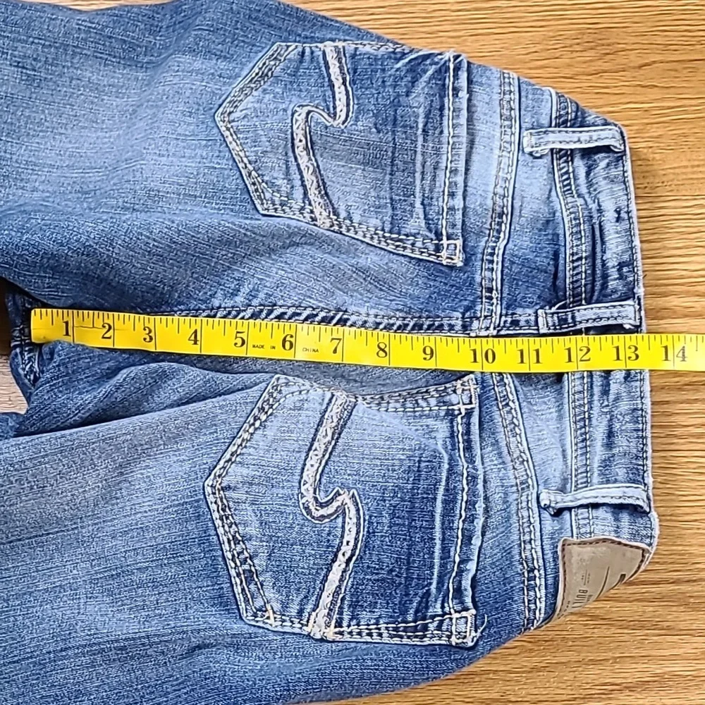 SILVER 32x29 AIKO MID SUPER SKINNY STRIGHT WOMENS GIRLS PRE-OWNED FADED JEANS - Picture 3 of 8